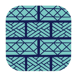 Navy and Turquoise Chippendale Coasters