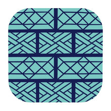 Load image into Gallery viewer, Navy and Turquoise Chippendale Coasters
