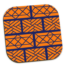 Load image into Gallery viewer, Navy and Orange Chippendale Coasters
