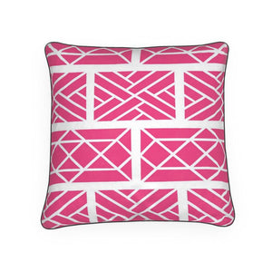 Pink and White Chippendale Pillow/Cushion