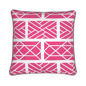 Pink and White Chippendale Pillow/Cushion