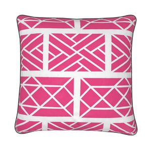 Pink and White Chippendale Pillow/Cushion