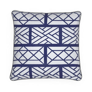 Blue and White Chippendale Pillow/Cushion