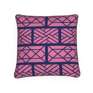 Pink and Blue Chippendale Pillow/Cushion