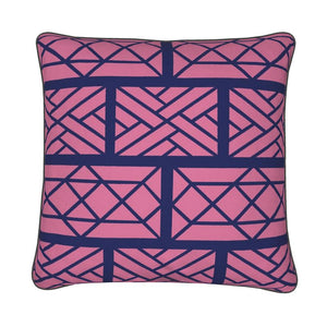 Pink and Blue Chippendale Pillow/Cushion