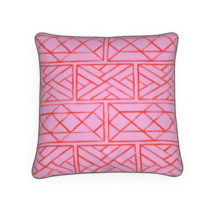 Chippendale Pillow/Cushion in Salmon and Pink