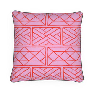 Chippendale Pillow/Cushion in Salmon and Pink