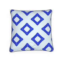 Load image into Gallery viewer, Blue Bamboo Diamonds on Light Blue Pillow/Cushion
