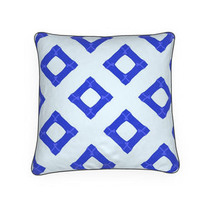 Blue Bamboo Diamonds on Light Blue Pillow/Cushion