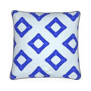 Blue Bamboo Diamonds on Light Blue Pillow/Cushion