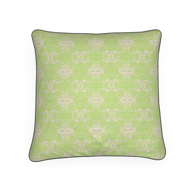 XO Palm in Pink and Green Pillow/Cushion