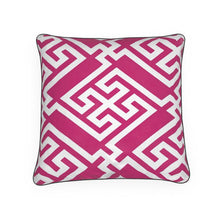 Load image into Gallery viewer, Fretwork in Plum Pillow/Cushion
