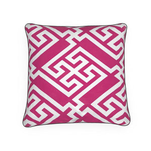 Fretwork in Plum Pillow/Cushion