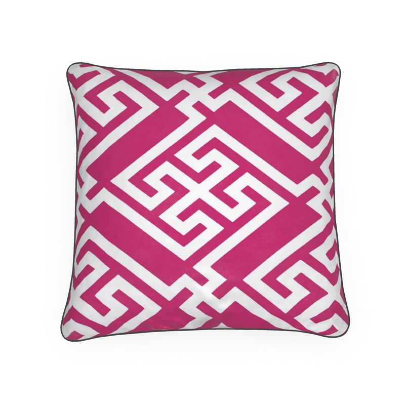 Fretwork in Plum Pillow/Cushion