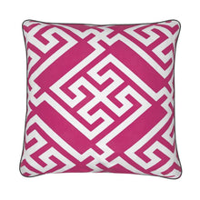 Load image into Gallery viewer, Fretwork in Plum Pillow/Cushion
