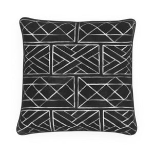 White on Black Chippendale Pillow/Cushion