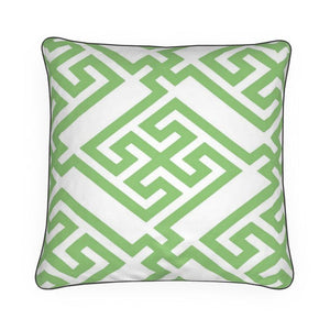 Fretwork in Electric Green Pillow/Cushion