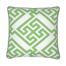 Load image into Gallery viewer, Fretwork in Electric Green Pillow/Cushion
