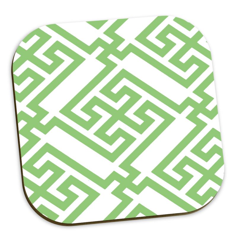 Fretwork Coasters in Electric Green