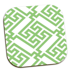 Fretwork Coasters in Electric Green