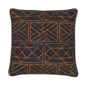 Little Mountain Pillow/Cushion in Dark Navy and Orange