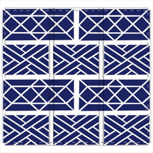 Load image into Gallery viewer, Chippendale Folding Screen in Navy and White

