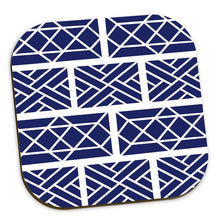 Load image into Gallery viewer, Navy and White Chippendale Coasters
