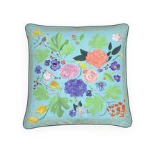 Load image into Gallery viewer, Robin&#39;s Egg Blue and Orange LIttle Mountain Pillow
