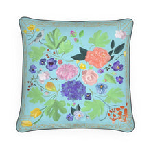 Load image into Gallery viewer, Robin&#39;s Egg Blue and Orange LIttle Mountain Pillow
