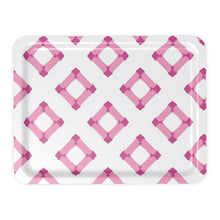 Load image into Gallery viewer, Pink and Pink Bamboo Decorative Tray
