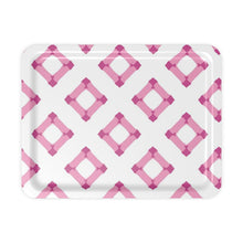 Load image into Gallery viewer, Pink and Pink Bamboo Decorative Tray
