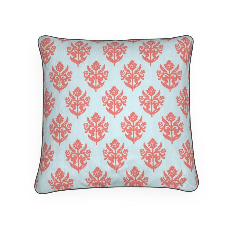 Cutter House Linocut Indian Flower Pillow