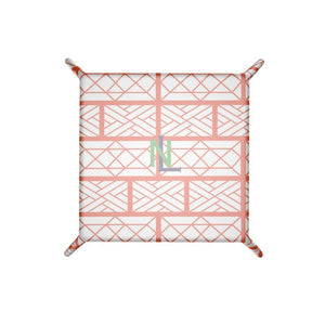 Little Mountain Leather Trinket Tray Orange/White